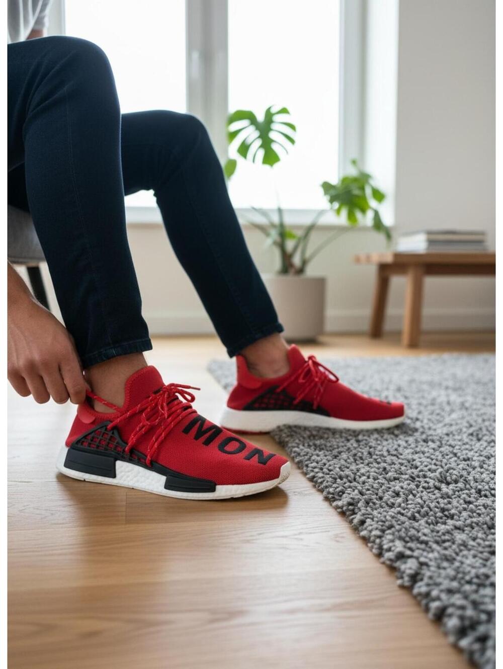 👟 Adidas Human Race Red Streetwear Shoes Men's 11- to be repaired